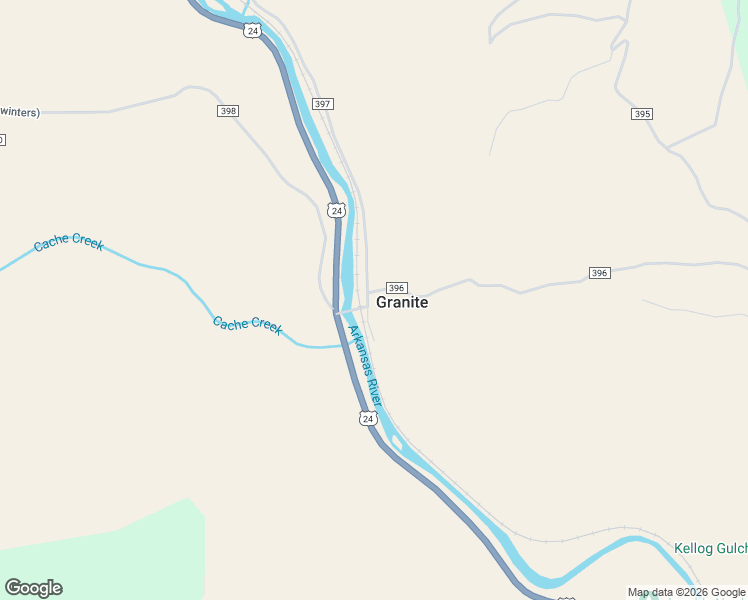 map of restaurants, bars, coffee shops, grocery stores, and more near 43080 County Road 397 in Granite