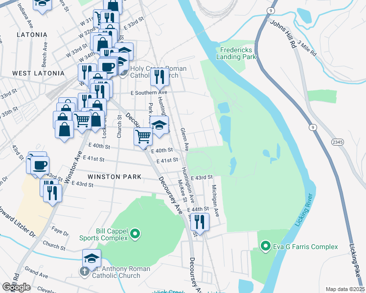 map of restaurants, bars, coffee shops, grocery stores, and more near in Covington