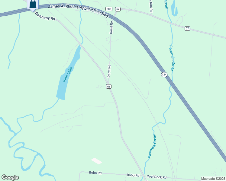 map of restaurants, bars, coffee shops, grocery stores, and more near 7274 Germany Road in Waverly