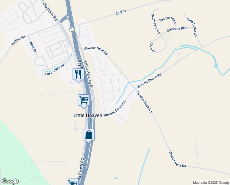 map of restaurants, bars, coffee shops, grocery stores, and more near 594 East 3rd Street in Frederica