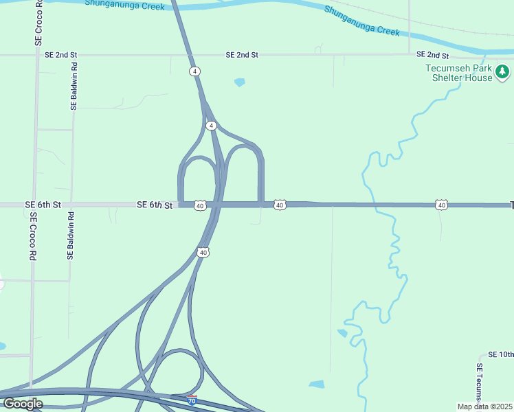 map of restaurants, bars, coffee shops, grocery stores, and more near 6033 U.S. 40 Alternate in Tecumseh