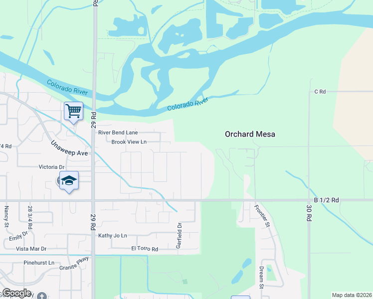 map of restaurants, bars, coffee shops, grocery stores, and more near 287 29 1/2 Rd in Grand Junction