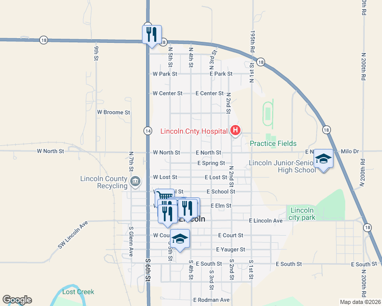 map of restaurants, bars, coffee shops, grocery stores, and more near 600 North 4th Street in Lincoln