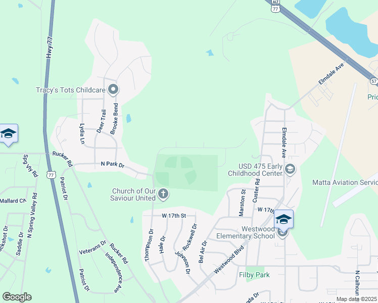 map of restaurants, bars, coffee shops, grocery stores, and more near 2026 Thompson Drive in Junction City