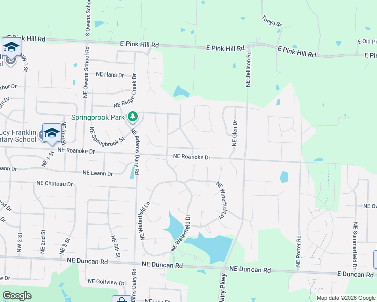 map of restaurants, bars, coffee shops, grocery stores, and more near 1108 Northeast Hunter's Road in Blue Springs