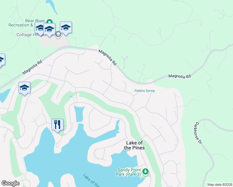 map of restaurants, bars, coffee shops, grocery stores, and more near 23152 Broadmoor Court in Auburn