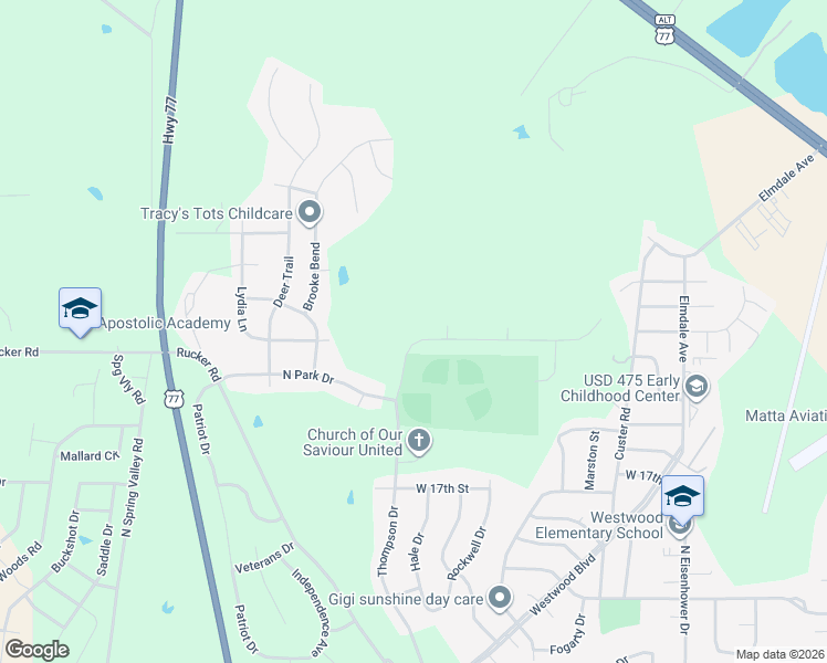 map of restaurants, bars, coffee shops, grocery stores, and more near 1902 Thompson Drive in Junction City
