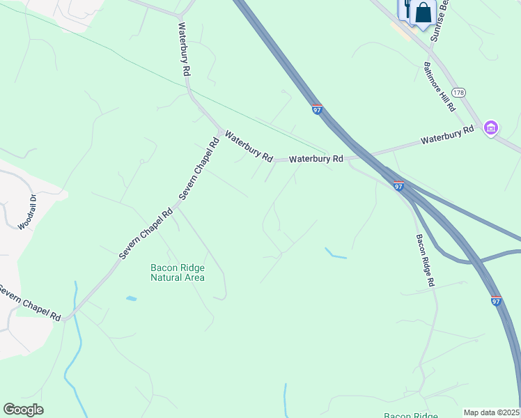 map of restaurants, bars, coffee shops, grocery stores, and more near 1428 Hoppa Rd in Crownsville