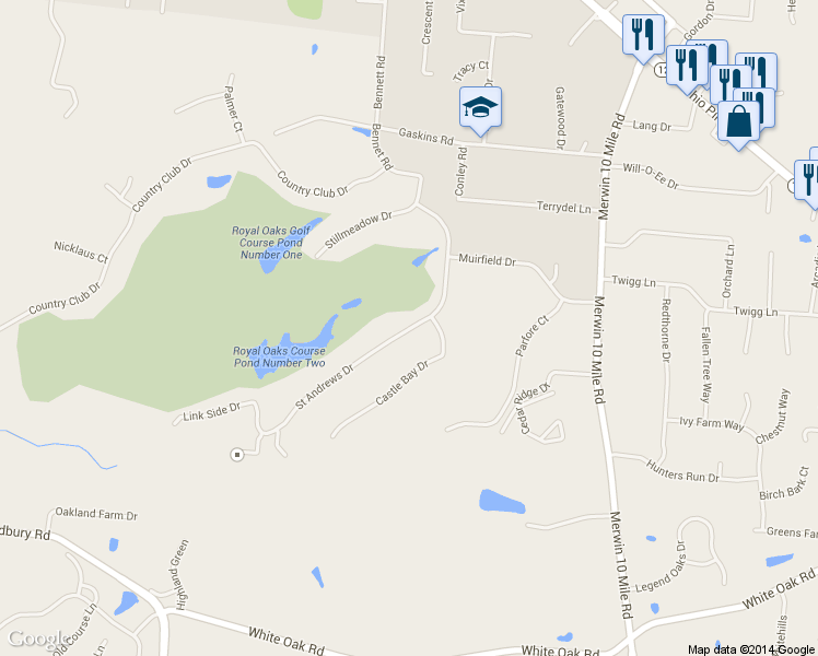 map of restaurants, bars, coffee shops, grocery stores, and more near 314 Saint Andrews Drive in Cincinnati