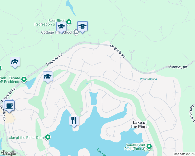 map of restaurants, bars, coffee shops, grocery stores, and more near 11723 Torrey Pines Drive in Auburn