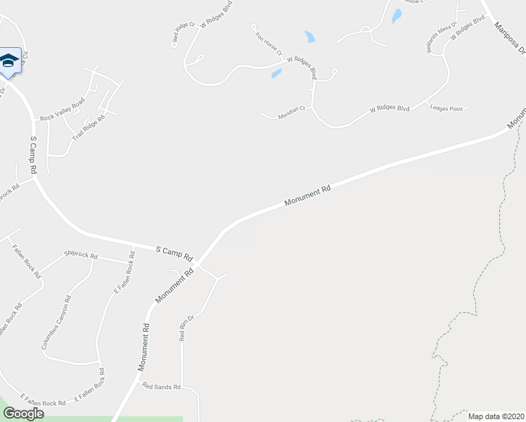 map of restaurants, bars, coffee shops, grocery stores, and more near 2437 Monument Road in Grand Junction