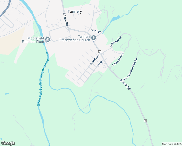 map of restaurants, bars, coffee shops, grocery stores, and more near 201 4th Street in Moorefield
