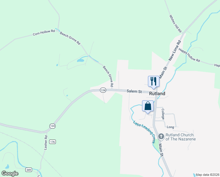 map of restaurants, bars, coffee shops, grocery stores, and more near County Highway 16 in Rutland