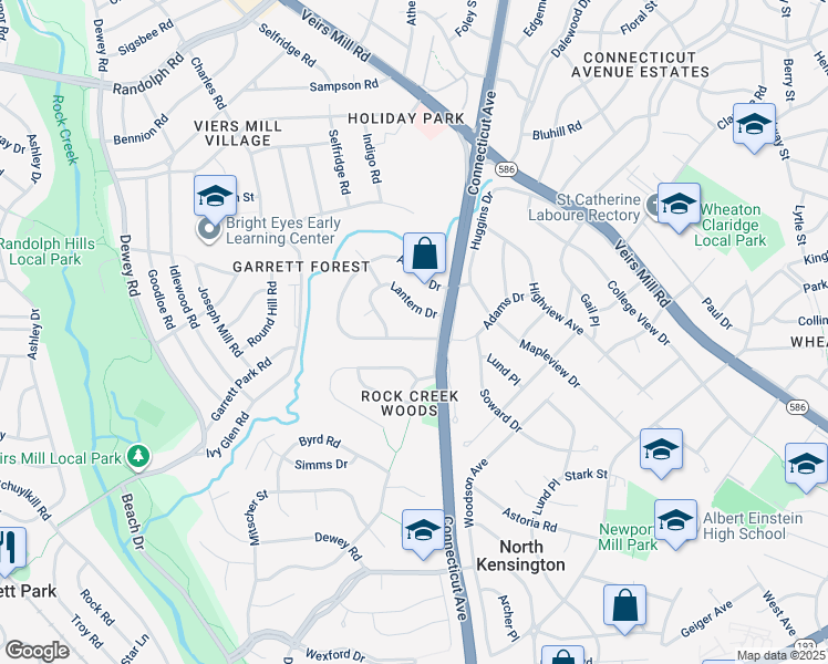 map of restaurants, bars, coffee shops, grocery stores, and more near 3909 Adams Drive in Silver Spring