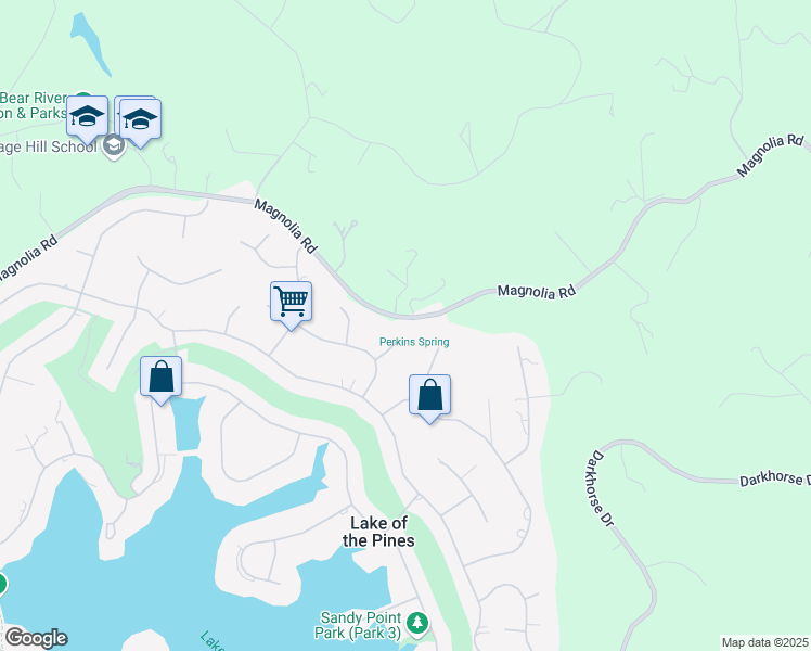 map of restaurants, bars, coffee shops, grocery stores, and more near 12413 Lakeview Way in Grass Valley