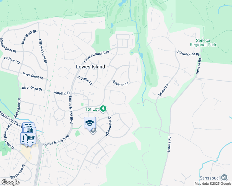 map of restaurants, bars, coffee shops, grocery stores, and more near 47729 Allegheny Circle in Sterling