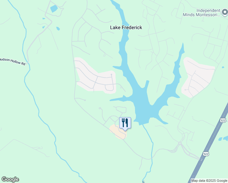 map of restaurants, bars, coffee shops, grocery stores, and more near 116 Kingfisher Court in Lake Frederick