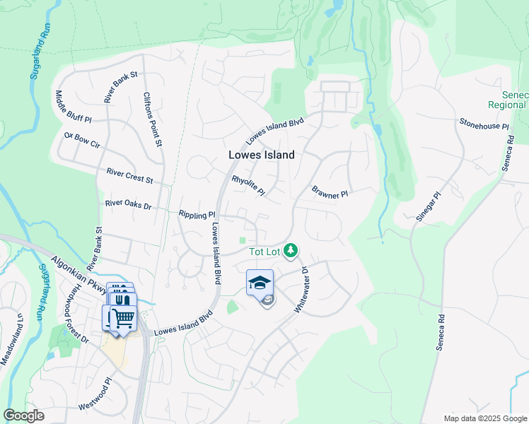 map of restaurants, bars, coffee shops, grocery stores, and more near 20546 Willoughby Square in Lowes Island