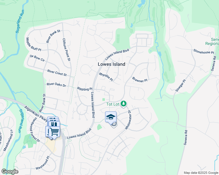 map of restaurants, bars, coffee shops, grocery stores, and more near 20562 Willoughby Square in Sterling