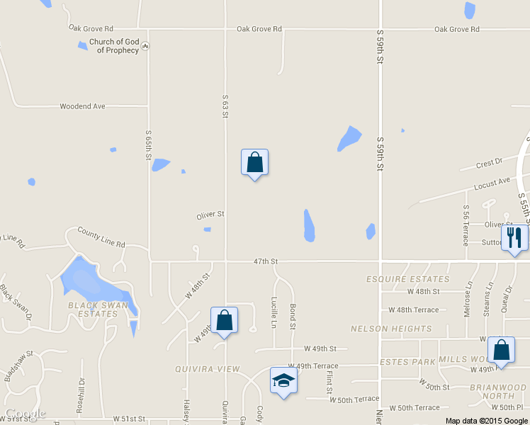 map of restaurants, bars, coffee shops, grocery stores, and more near 3031 South 63 Street in Kansas City