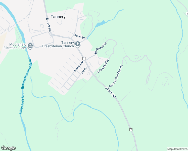 map of restaurants, bars, coffee shops, grocery stores, and more near 37 South Fork Estates in Moorefield