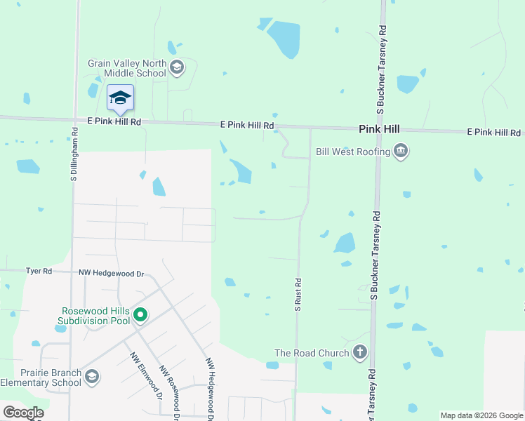 map of restaurants, bars, coffee shops, grocery stores, and more near 3720 South Rust Road in Grain Valley