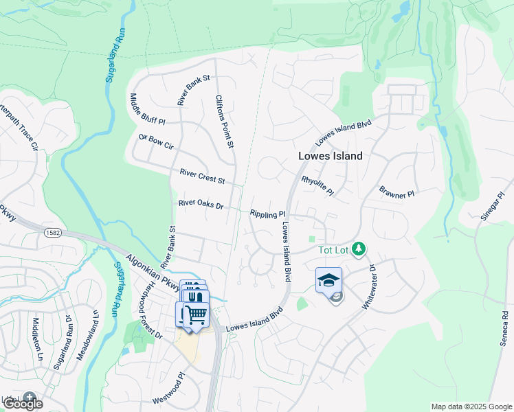 map of restaurants, bars, coffee shops, grocery stores, and more near 47500 Saulty Drive in Sterling