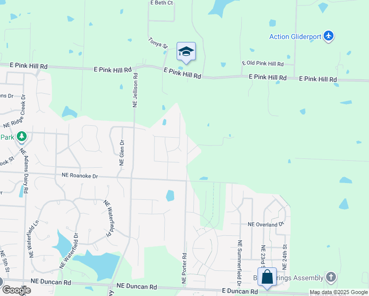 map of restaurants, bars, coffee shops, grocery stores, and more near 1805 Northeast Goshawk Court in Blue Springs