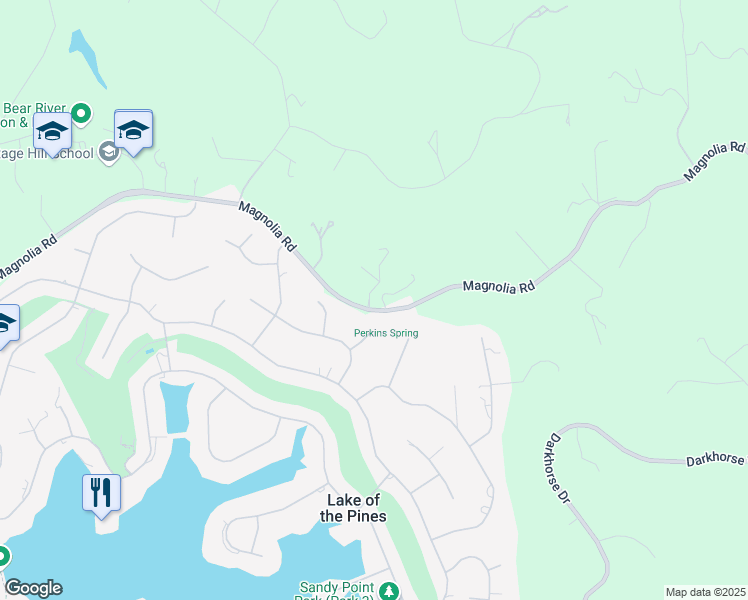 map of restaurants, bars, coffee shops, grocery stores, and more near 12413 Lakeview Way in Grass Valley
