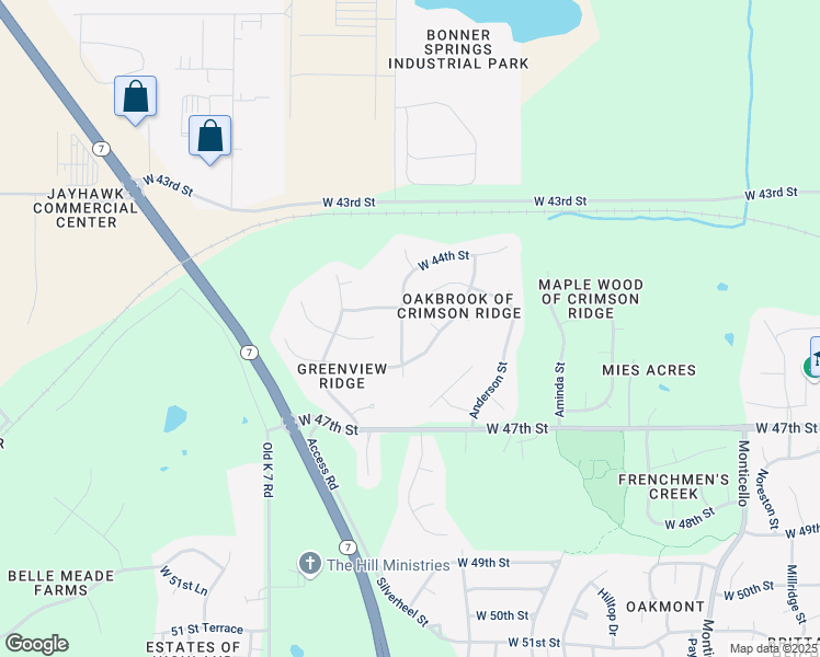 map of restaurants, bars, coffee shops, grocery stores, and more near 4511 Silverheel Street in Shawnee