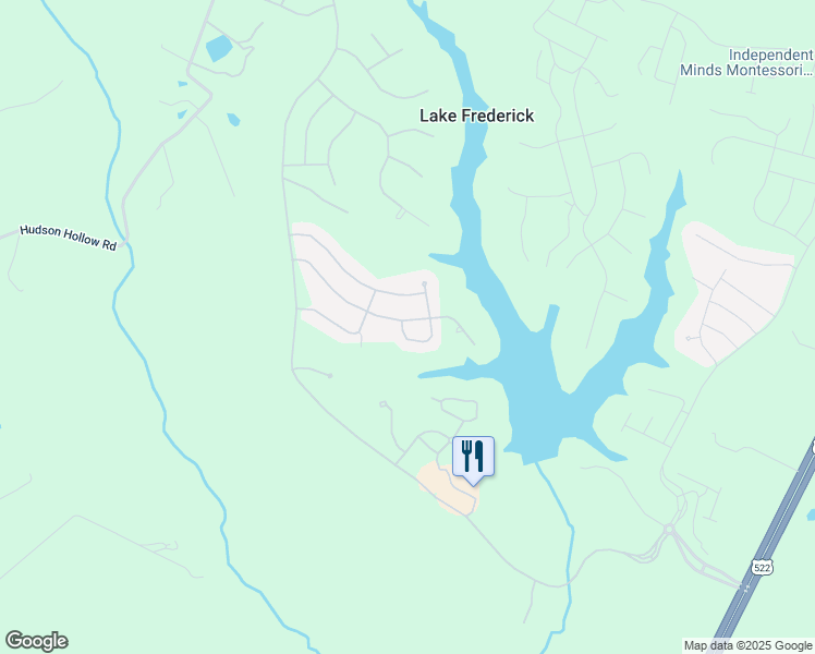 map of restaurants, bars, coffee shops, grocery stores, and more near 216 Grebe Drive in Lake Frederick