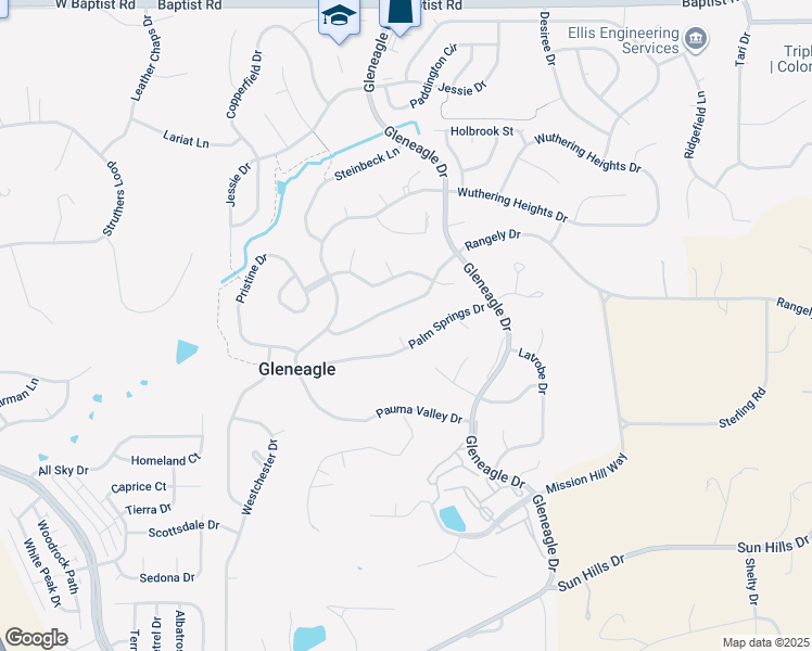 map of restaurants, bars, coffee shops, grocery stores, and more near 220 Palm Springs Drive in Colorado Springs