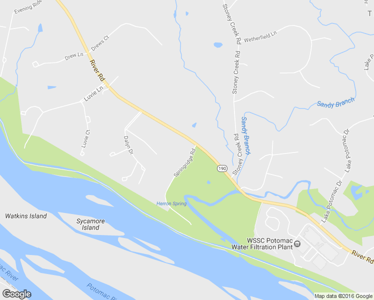 map of restaurants, bars, coffee shops, grocery stores, and more near 11612 Springridge Road in Potomac