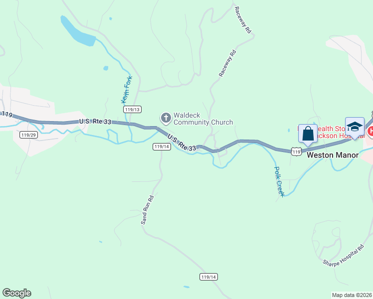 map of restaurants, bars, coffee shops, grocery stores, and more near 823 U.S. 33 in Weston