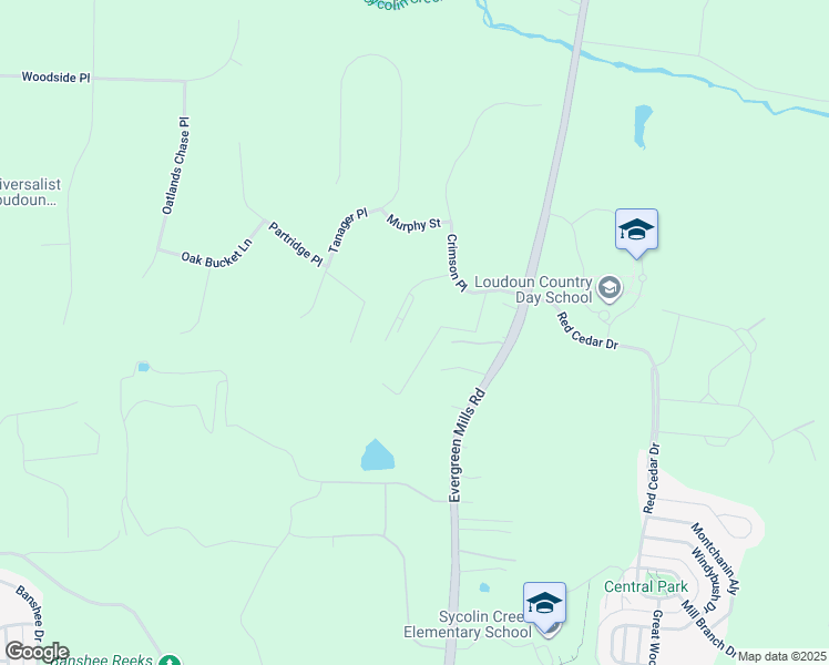 map of restaurants, bars, coffee shops, grocery stores, and more near 20576 Showers Lane in Leesburg
