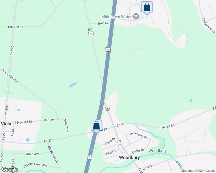 map of restaurants, bars, coffee shops, grocery stores, and more near 8571 South Dupont Highway in Felton