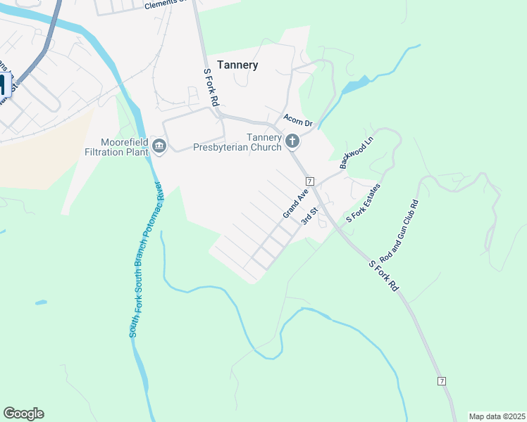 map of restaurants, bars, coffee shops, grocery stores, and more near 201 4th Street in Moorefield