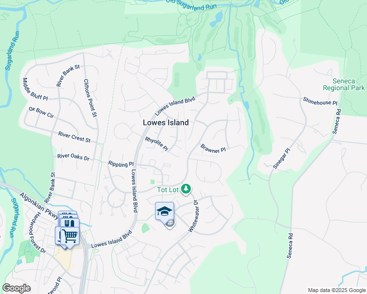 map of restaurants, bars, coffee shops, grocery stores, and more near 20522 Swecker Farm Place in Sterling