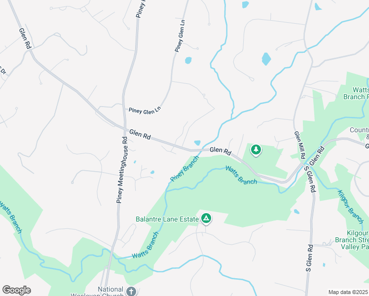 map of restaurants, bars, coffee shops, grocery stores, and more near 11011 Glen Road in Potomac