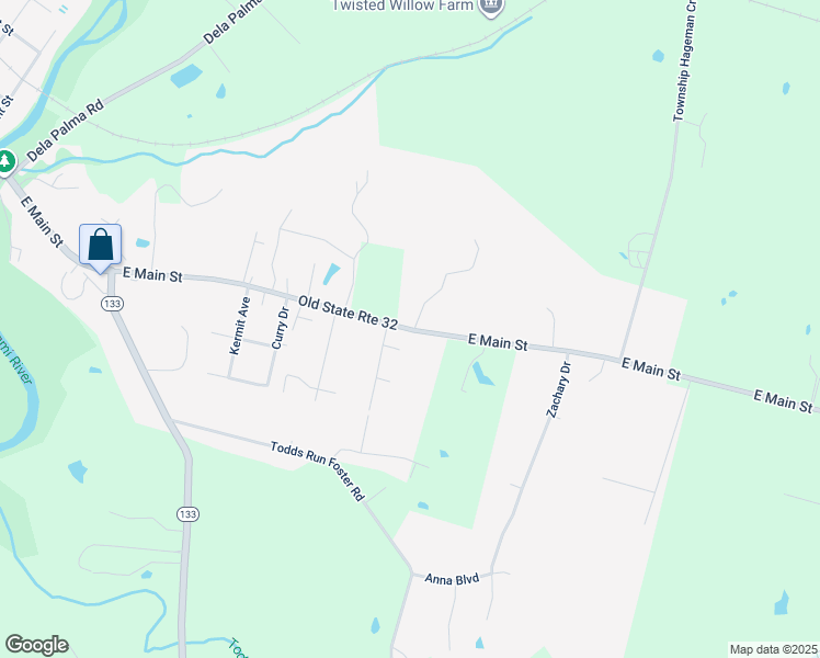 map of restaurants, bars, coffee shops, grocery stores, and more near 3652 Old State Route 32 in Williamsburg