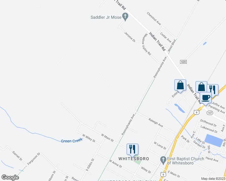 map of restaurants, bars, coffee shops, grocery stores, and more near Detroit Avenue in Middle Township