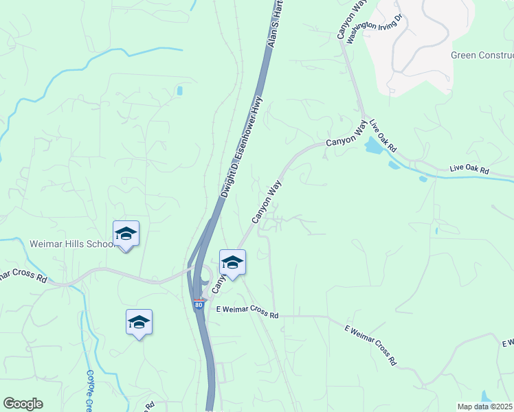 map of restaurants, bars, coffee shops, grocery stores, and more near 21295 Canyon Way in Colfax