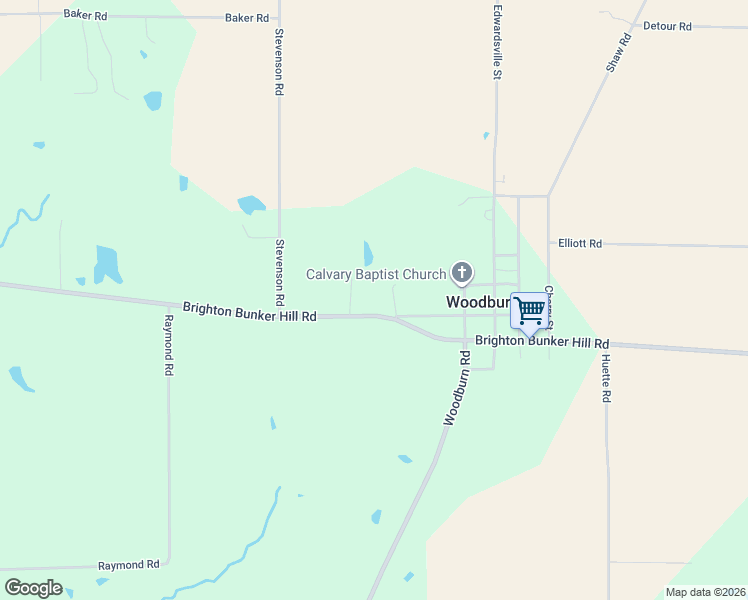 map of restaurants, bars, coffee shops, grocery stores, and more near 6864 Brighton Bunker Hill Road in Bunker Hill