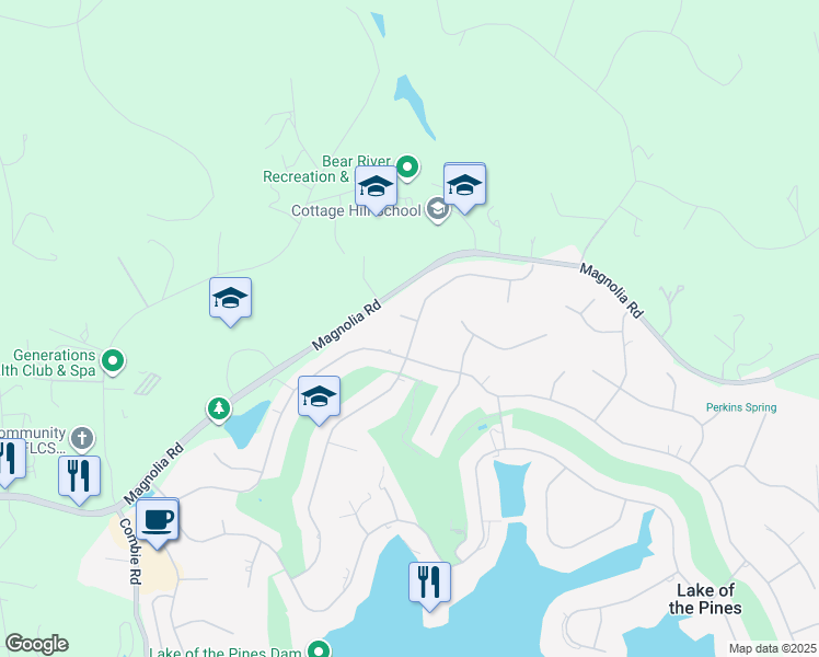 map of restaurants, bars, coffee shops, grocery stores, and more near 22716 Sunset Ridge Drive in Auburn