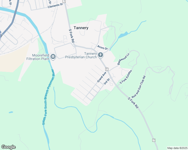 map of restaurants, bars, coffee shops, grocery stores, and more near 212 3rd Street in Moorefield