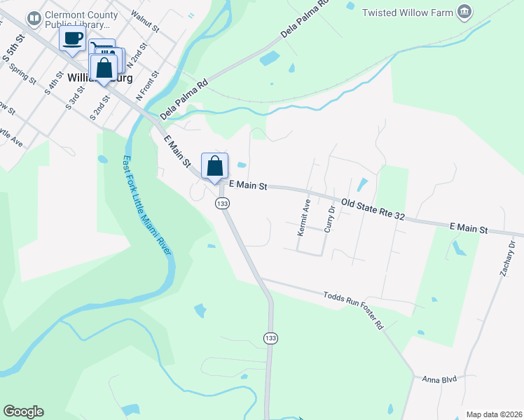 map of restaurants, bars, coffee shops, grocery stores, and more near 4050 Sally Drive in Williamsburg