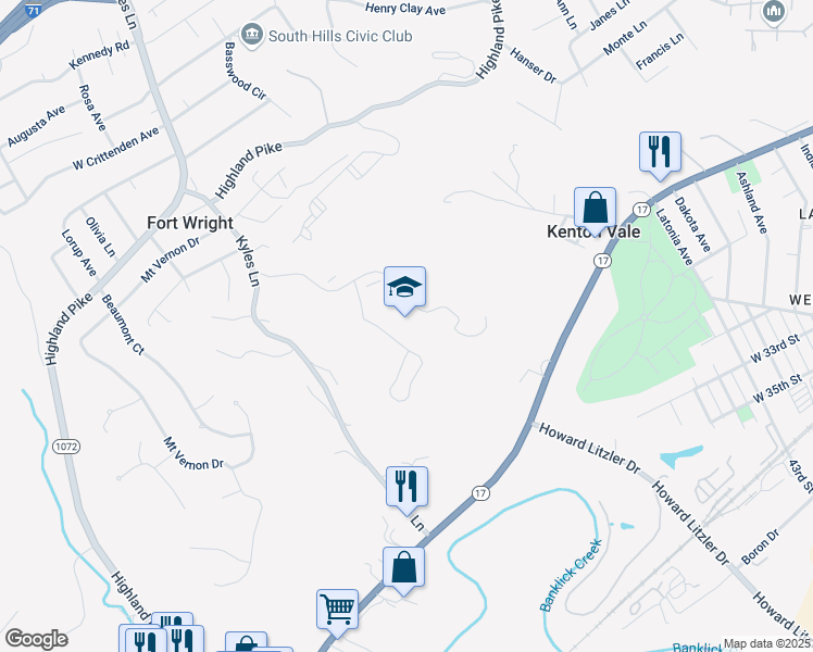 map of restaurants, bars, coffee shops, grocery stores, and more near 501 Farrell Drive in Covington