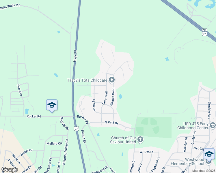 map of restaurants, bars, coffee shops, grocery stores, and more near 2149 Deer Trail in Junction City