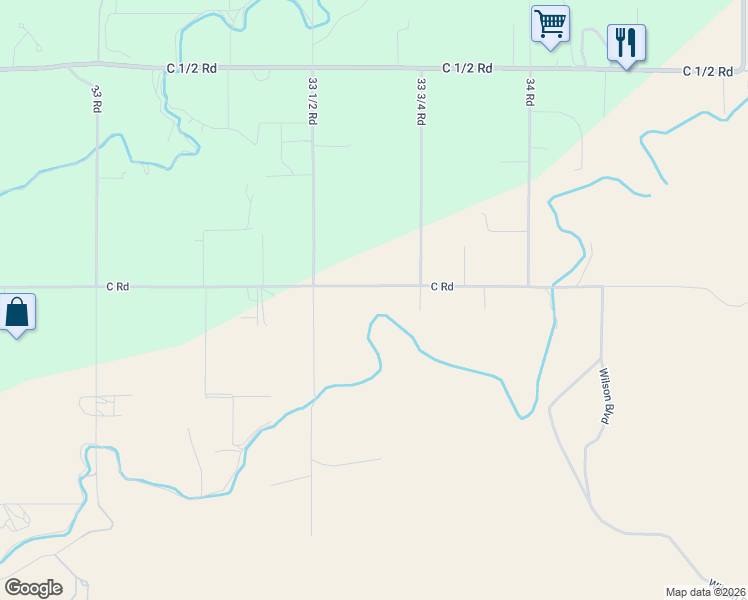 map of restaurants, bars, coffee shops, grocery stores, and more near 3363 C Road in Palisade