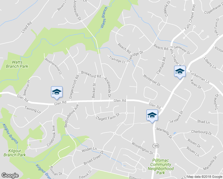 map of restaurants, bars, coffee shops, grocery stores, and more near 11713 Ambleside Drive in Rockville